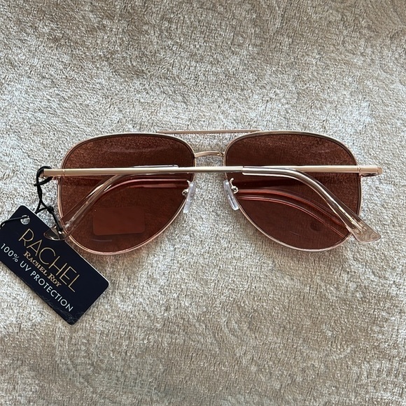 Brand New Rachel Roy Aviator Sunglasses Mirrored Rose Gold Tone Rimless - Picture 4 of 16